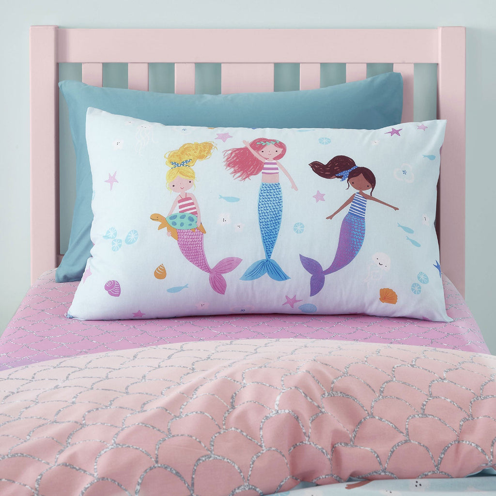 Catherine Lansfield Mermaid Blue Reversible Duvet Set