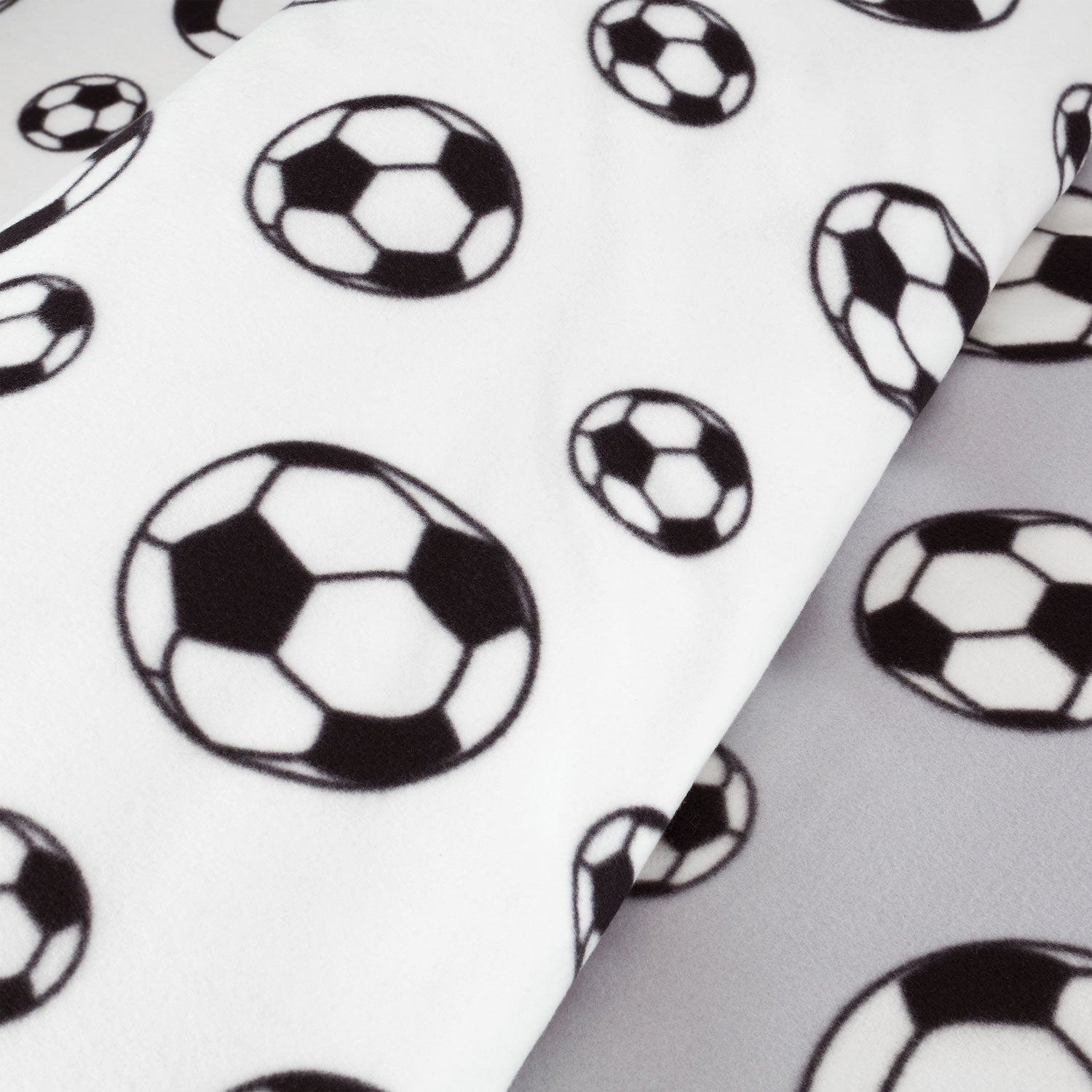 Catherine Lansfield Cosy Grey Football Fleece Reversible Duvet Set