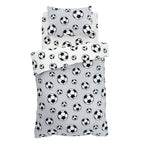 Catherine Lansfield Cosy Grey Football Fleece Reversible Duvet Set
