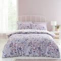 Catherine Lansfield Isadora Lilac Floral Reversible Duvet Set