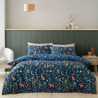 Catherine Lansfield Enchanted Twilight Animals Navy Blue Duvet Set