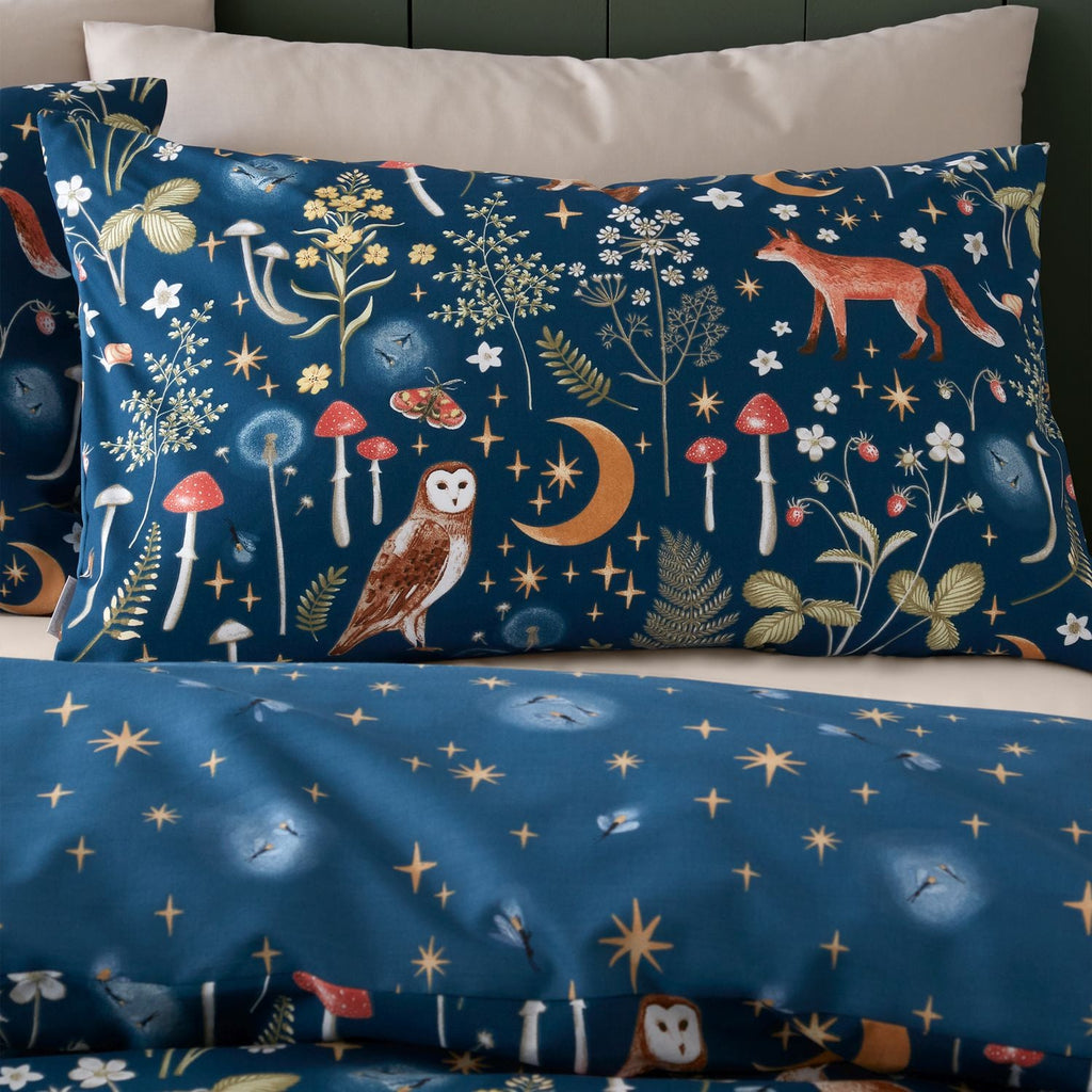 Catherine Lansfield Enchanted Twilight Animals Navy Blue Duvet Set