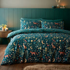 Catherine Lansfield Enchanted Twilight Animals Forest Green Duvet Set