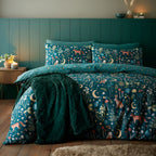 Catherine Lansfield Enchanted Twilight Animals Forest Green Duvet Set