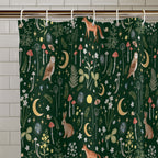 Catherine Lansfield Enchanted Twilight Animals Forest Green Shower Curtain