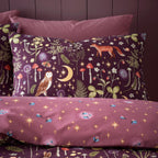 Catherine Lansfield Enchanted Twilight Animals Plum Duvet Set