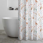 Catherine Lansfield Enchanted Twilight Animals White Shower Curtain