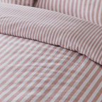 Catherine Lansfield Blush Pink Stripe Brushed Cotton Reversible Duvet Set