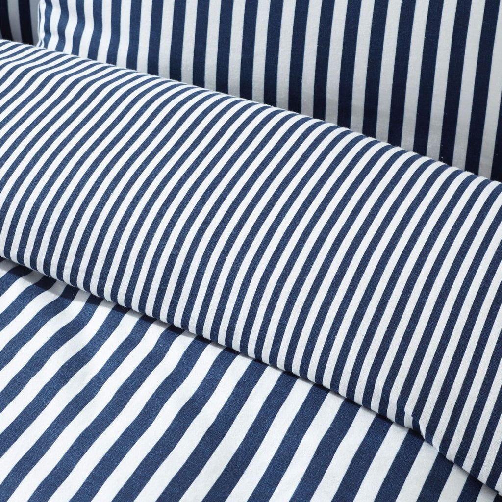 Catherine Lansfield Navy Blue Stripe Brushed Cotton Duvet Set