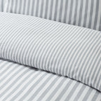 Catherine Lansfield Silver Stripe Brushed Cotton Reversible Duvet Set