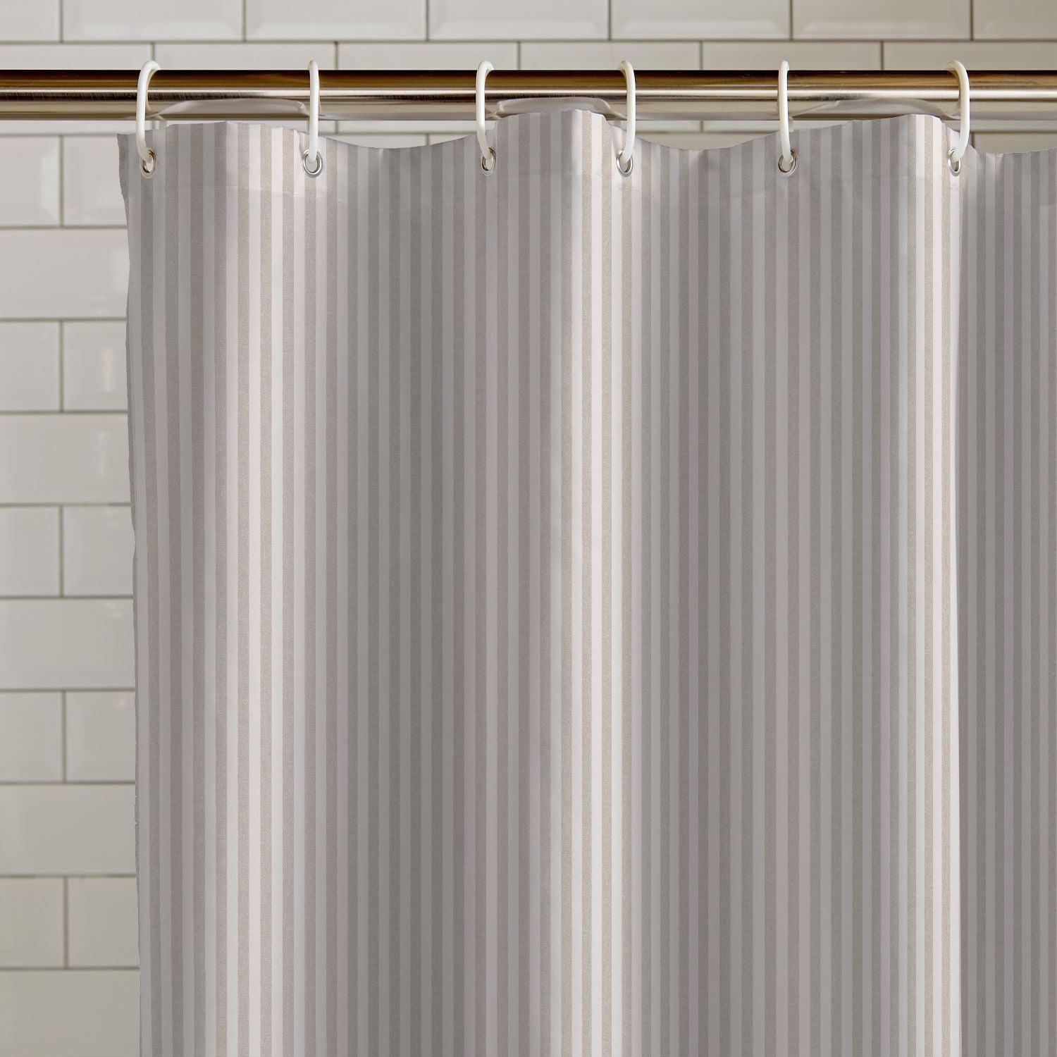 Catherine Lansfield Timeless Stripe Natural Shower Curtain