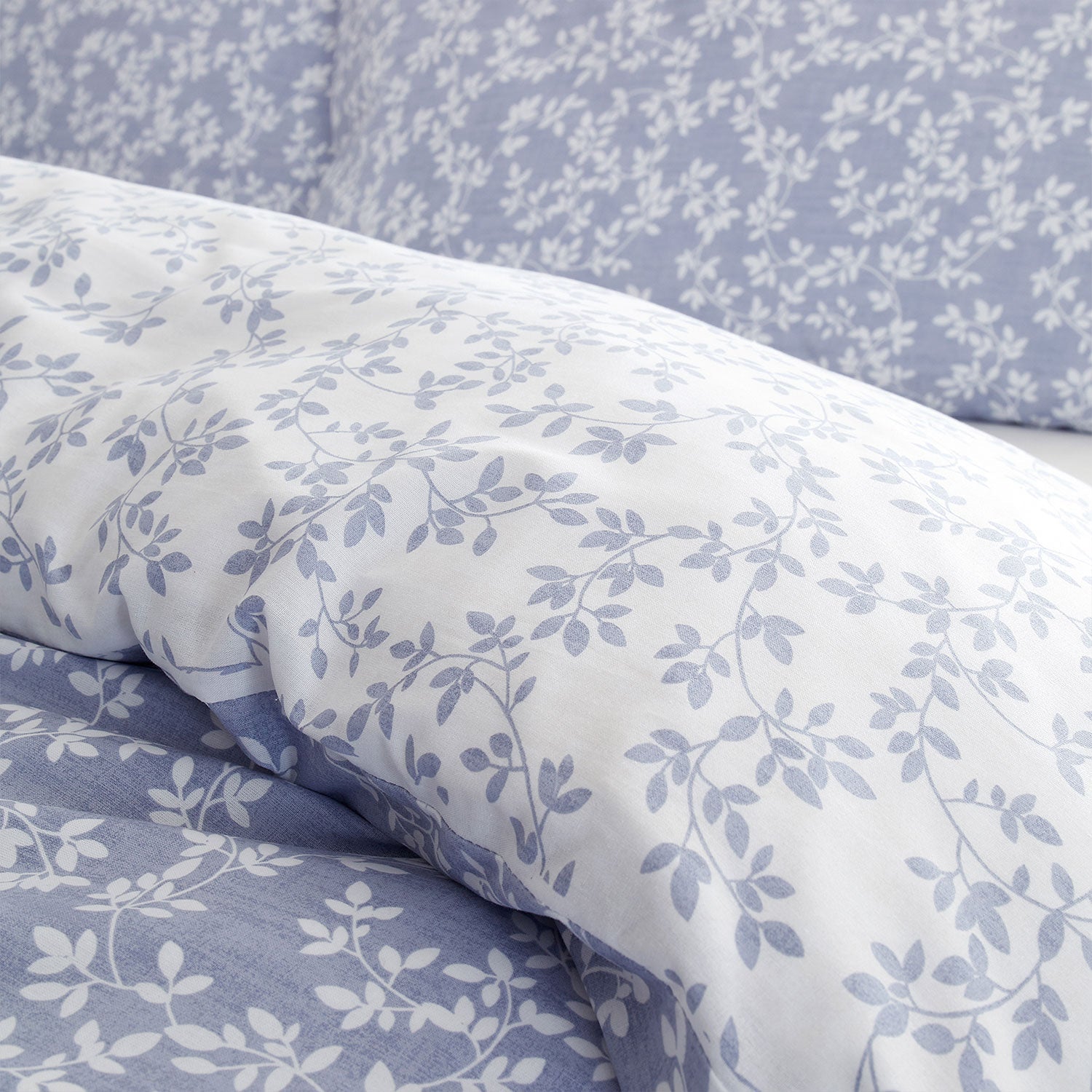 Bianca Shadow Leaves French Blue 200TC Duvet Set