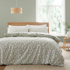 Bianca Shadow Leaves Soft Green 200TC Cotton Duvet Set