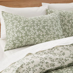 Bianca Shadow Leaves Soft Green 200TC Cotton Duvet Set
