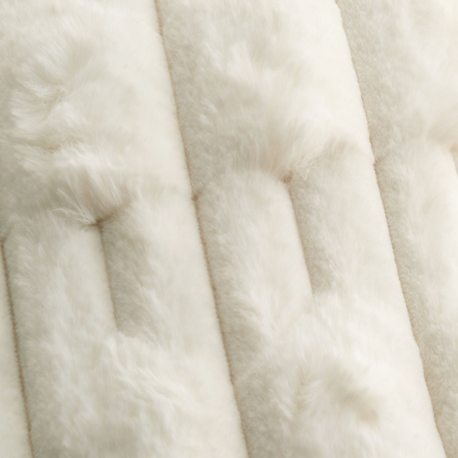 Bianca So Soft Cream Carved Faux Fur Cushion