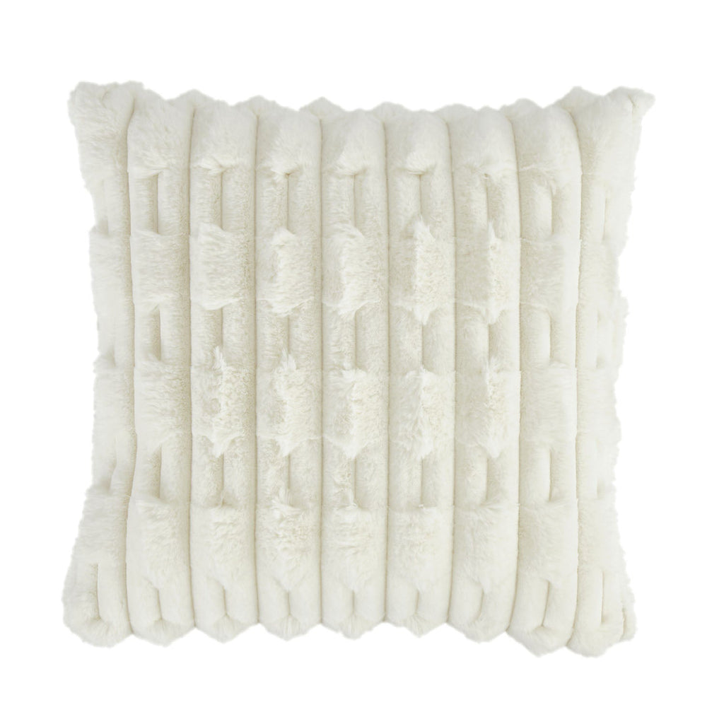 Bianca So Soft Cream Carved Faux Fur Cushion