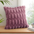 Bianca So Soft Pink Carved Faux Fur Cushion