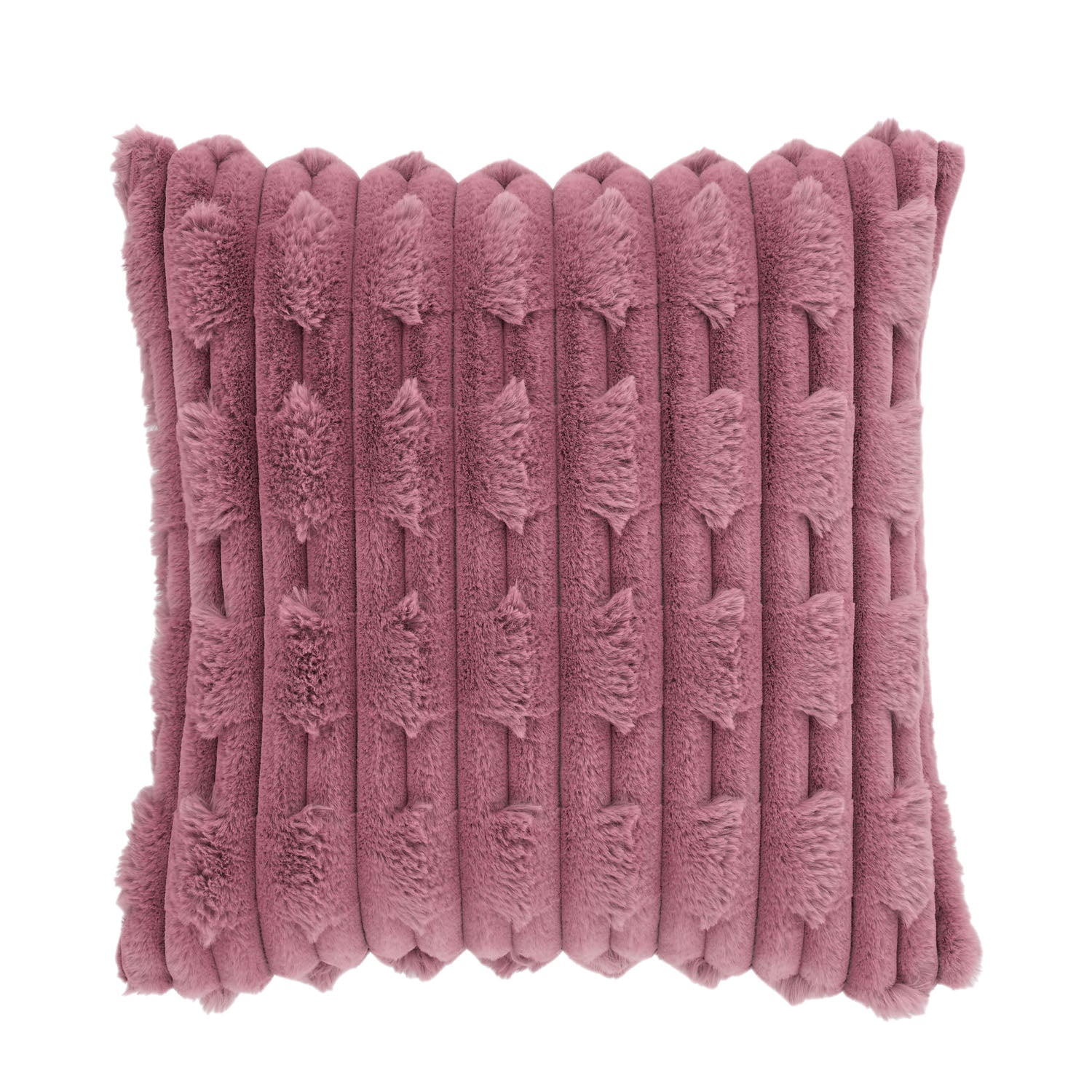 Bianca So Soft Pink Carved Faux Fur Cushion