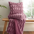 Bianca So Soft Pink Carved Faux Fur Cushion