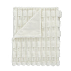 Bianca So Soft Cream Carved Faux Fur Blanket Throw