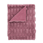 Bianca So Soft Pink Carved Faux Fur Blanket Throw