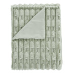 Bianca So Soft Carved Sage Green Faux Fur Blanket Throw