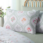 Catherine Lansfield Cameo Floral Soft Green Reversible Duvet Set