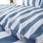 Catherine Lansfield Cove Stripe Blue Reversible Duvet Set