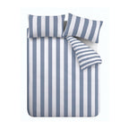 Catherine Lansfield Cove Stripe Blue Reversible Duvet Set