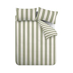 Catherine Lansfield Cove Stripe Green Reversible Duvet Set