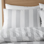 Catherine Lansfield Cove Stripe Grey Reversible Duvet Set