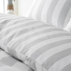 Catherine Lansfield Cove Stripe Grey Reversible Duvet Set