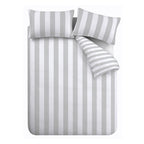 Catherine Lansfield Cove Stripe Grey Reversible Duvet Set