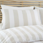Catherine Lansfield Cove Stripe Natural Reversible Duvet Set