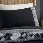Catherine Lansfield Artemis Black Greek Key Duvet Set