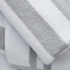 Bianca Reversible Stripe Grey Jacquard Towels