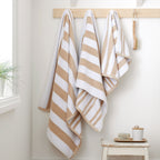 Bianca Reversible Stripe Natural Jacquard Towels