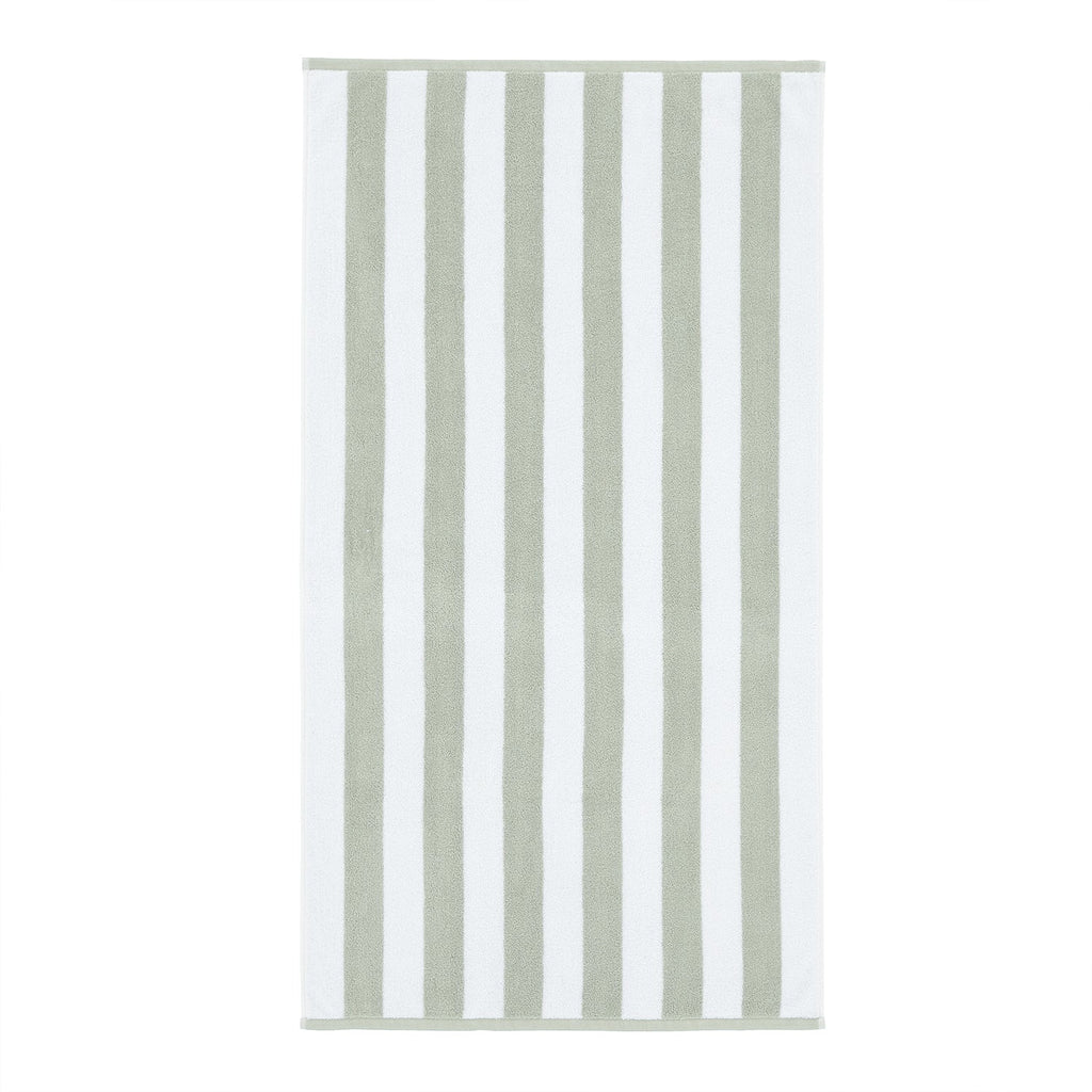 Bianca Reversible Stripe Sage Green Jacquard Towels