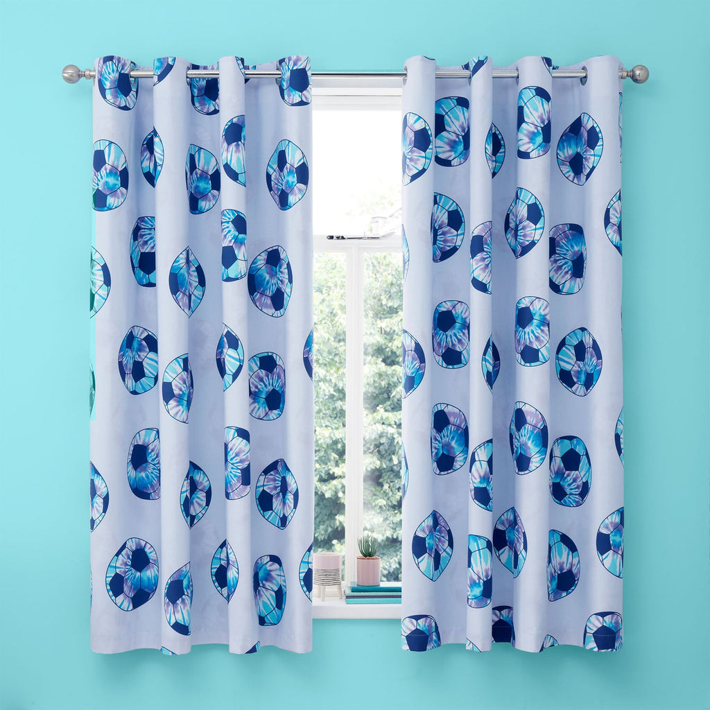 Catherine Lansfield Tie Dye Football Reversible Curtains