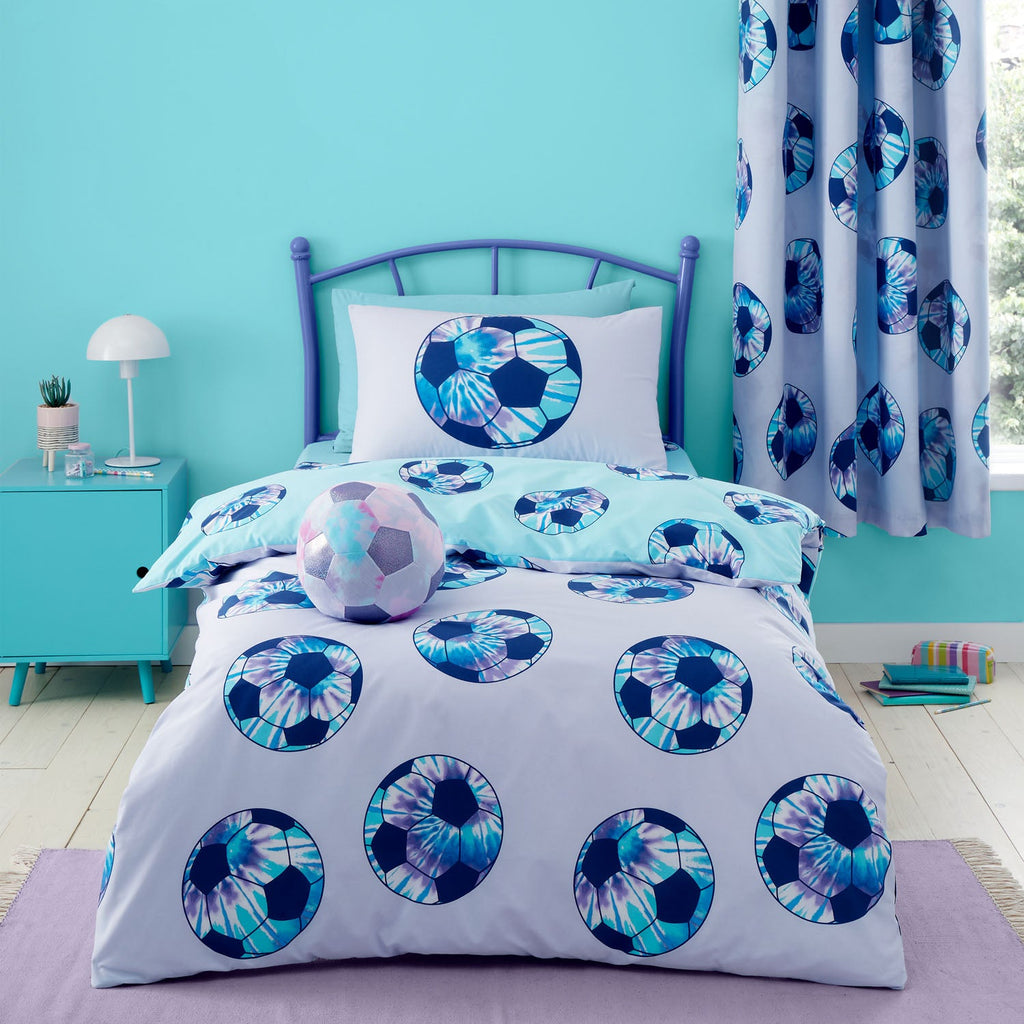 Catherine Lansfield Tie Dye Lilac Football Reversible Duvet Set