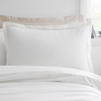 Bianca Oxford Lace Trim White 200TC Cotton Duvet Set