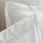 Bianca Oxford Lace Trim White 200TC Cotton Duvet Set