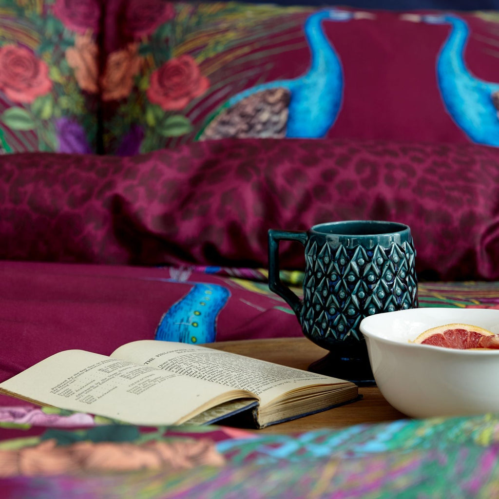 Matthew Williamson Xanadu Peacock Plum Cotton Duvet Set