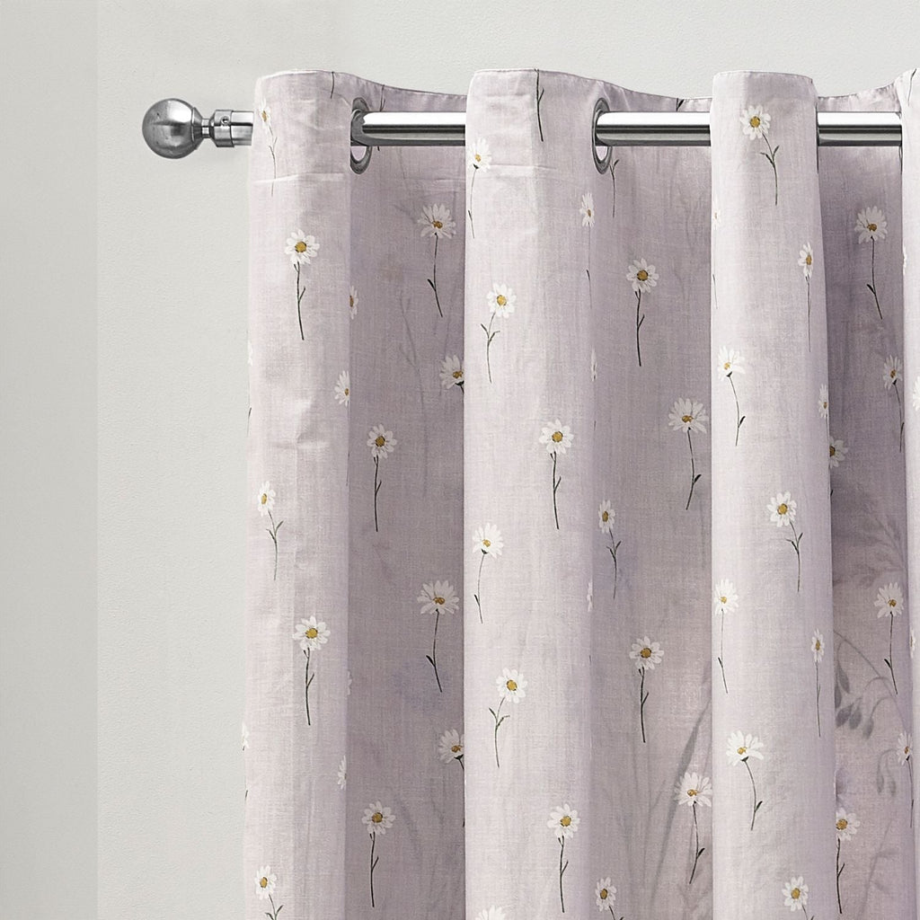 Catherine Lansfield Grasmere Lilac Floral Fully Reversible Curtains