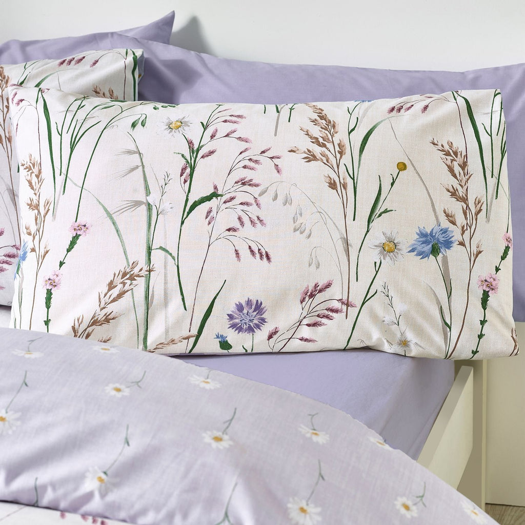 Catherine Lansfield Grasmere Lilac Floral Reversible Duvet Set