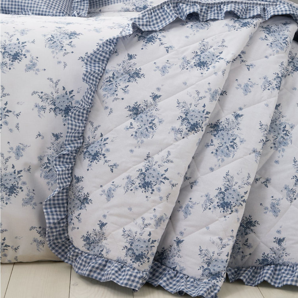 Catherine Lansfield Lucie Floral Frill Reversible Bedspread