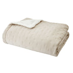 Catherine Lansfield Cosy Nori Cream Sherpa Fleece Bedspread