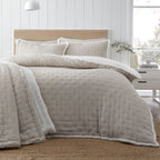 Catherine Lansfield Cosy Nori Cream Soft Sherpa Fleece Duvet Set