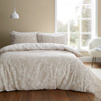 Bianca Brushed Cotton Floral Toile Natural Reversible Duvet Set