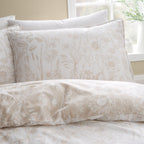 Bianca Brushed Cotton Floral Toile Natural Reversible Duvet Set